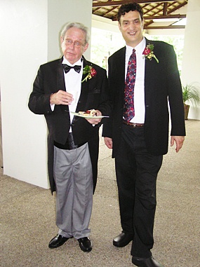 Joseph Marchione, the ISE band teacher, with conductor Dr Faulman.